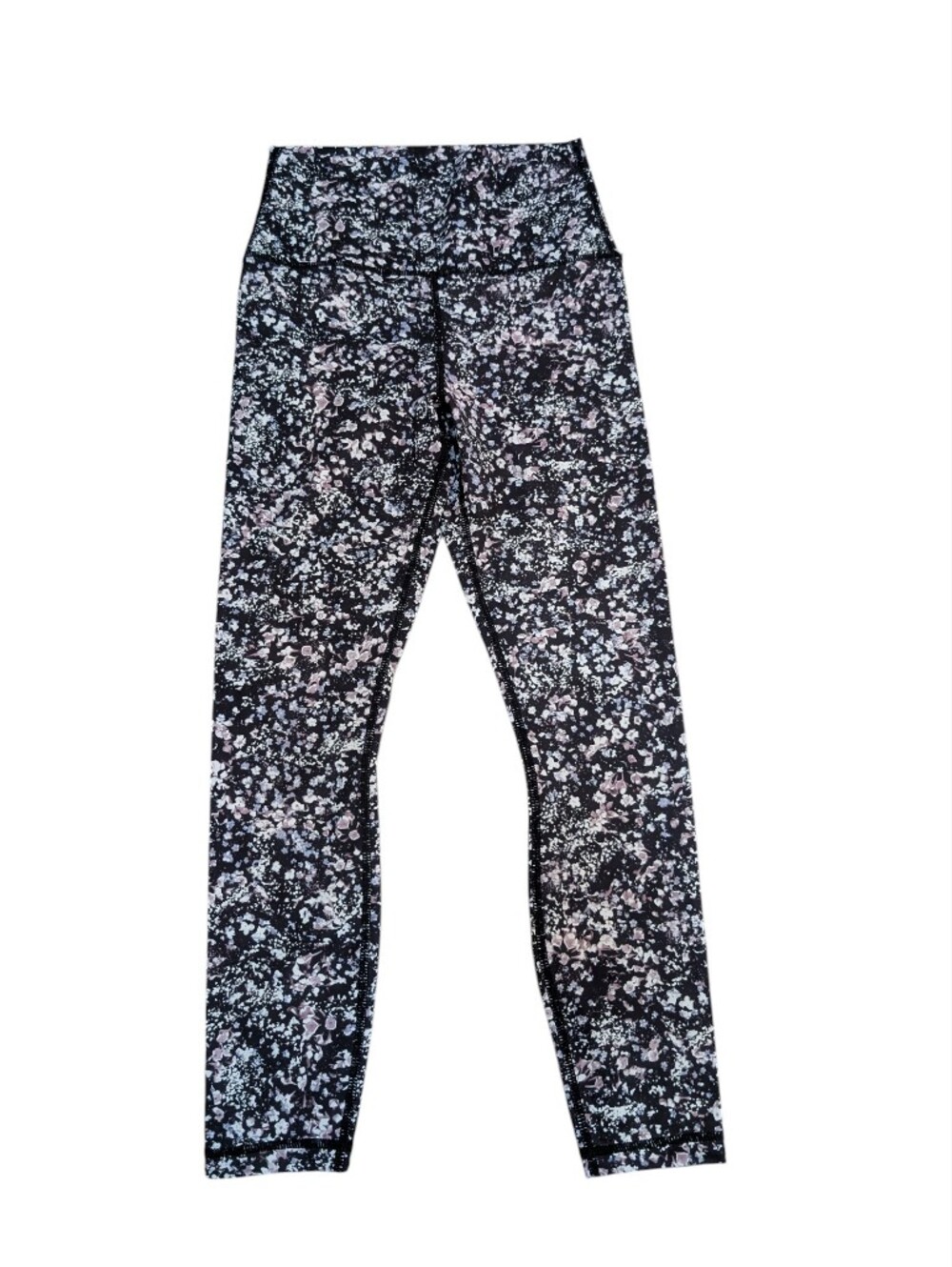 Lululemon Wunder Under Crop 23" Black Floral Spritz High-Rise Capri Leggings 2